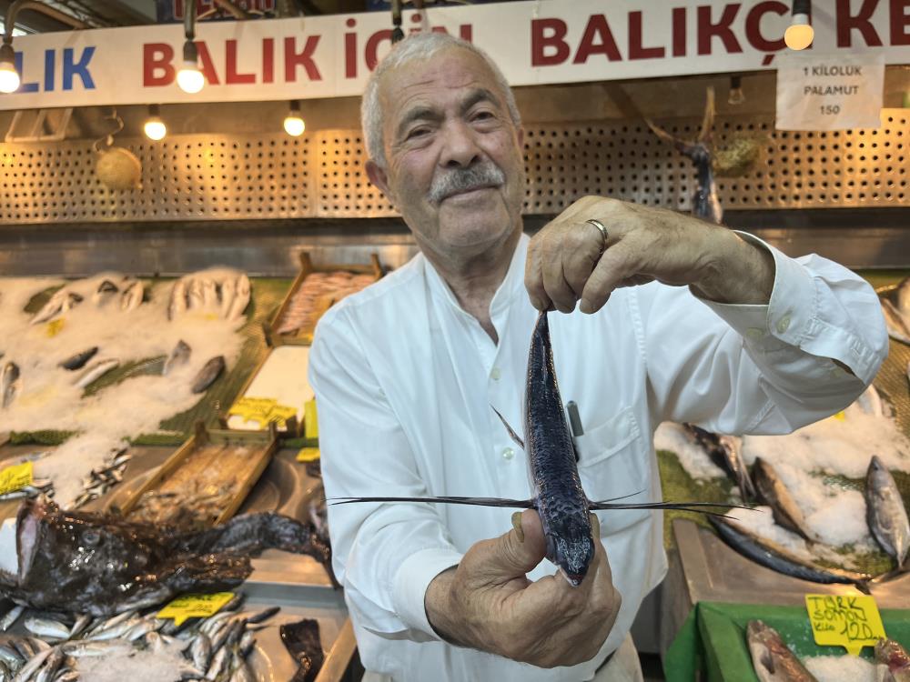 Marmara Denizi Adalar açıklarında balıkçılar tarafından uçak balık yakalandı. Uzun