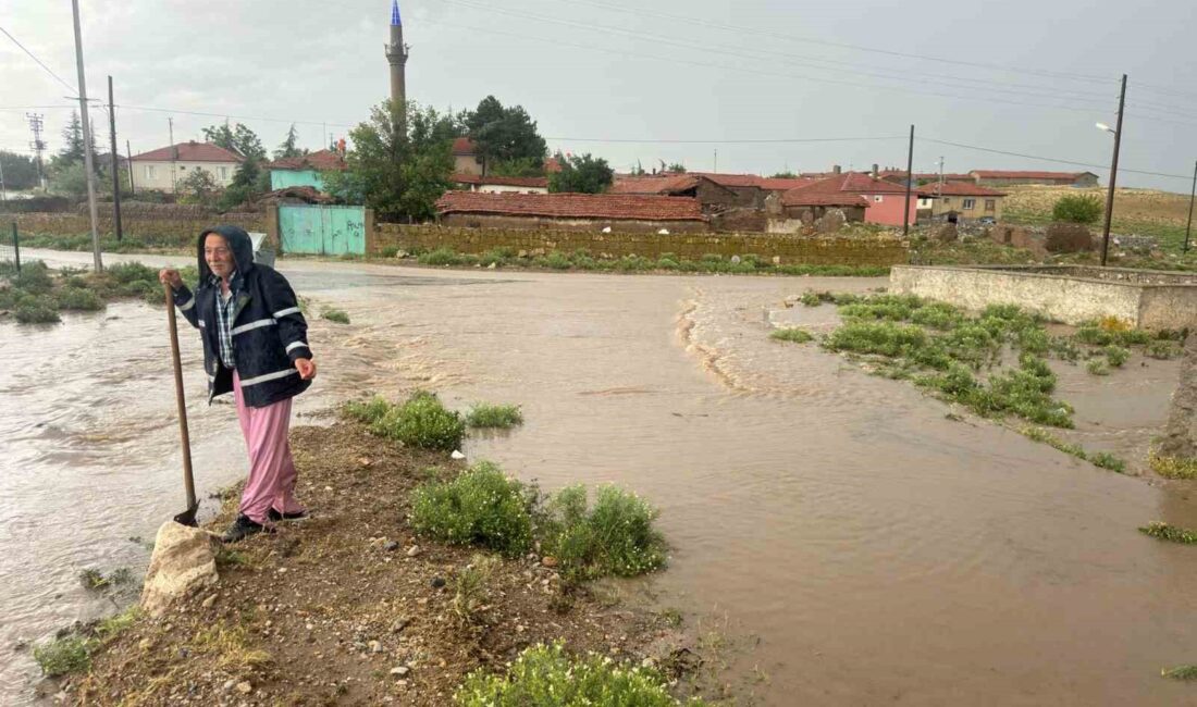 Afyonkarahisar’ın Emirdağ ilçesinde aşırı yağış sonrası bir köyde su baskını
