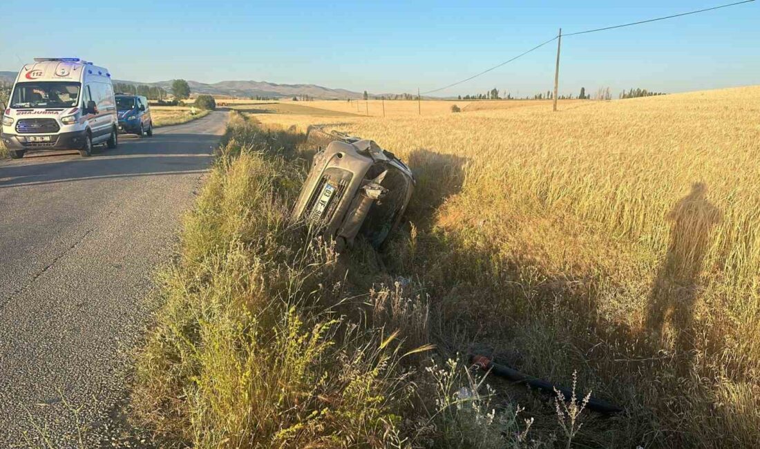 Afyonkarahisar’da takla atıp şarampole devrilen devrilen otomobilde 2 kişi yaralandı.