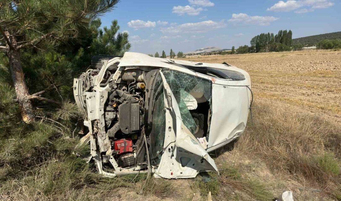 Afyonkarahisar’ın Emirdağ ilçesinde kontrolden çıkan otomobil şarampole devrildi. Kazada 4’ü