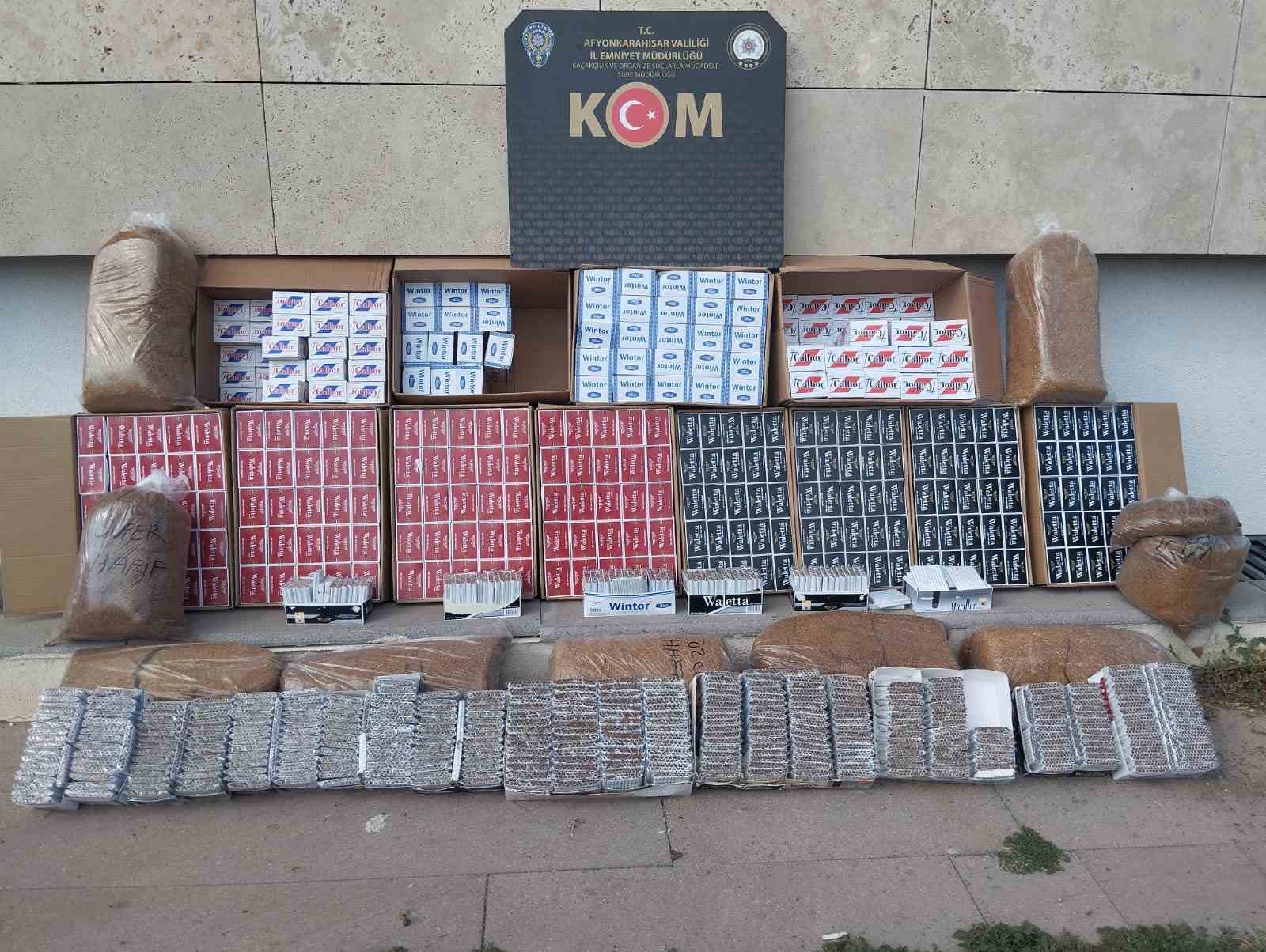 Afyonkarahisar’da polis tarafından gerçekleştirilen operasyonda 107 bin 400 adet boş
