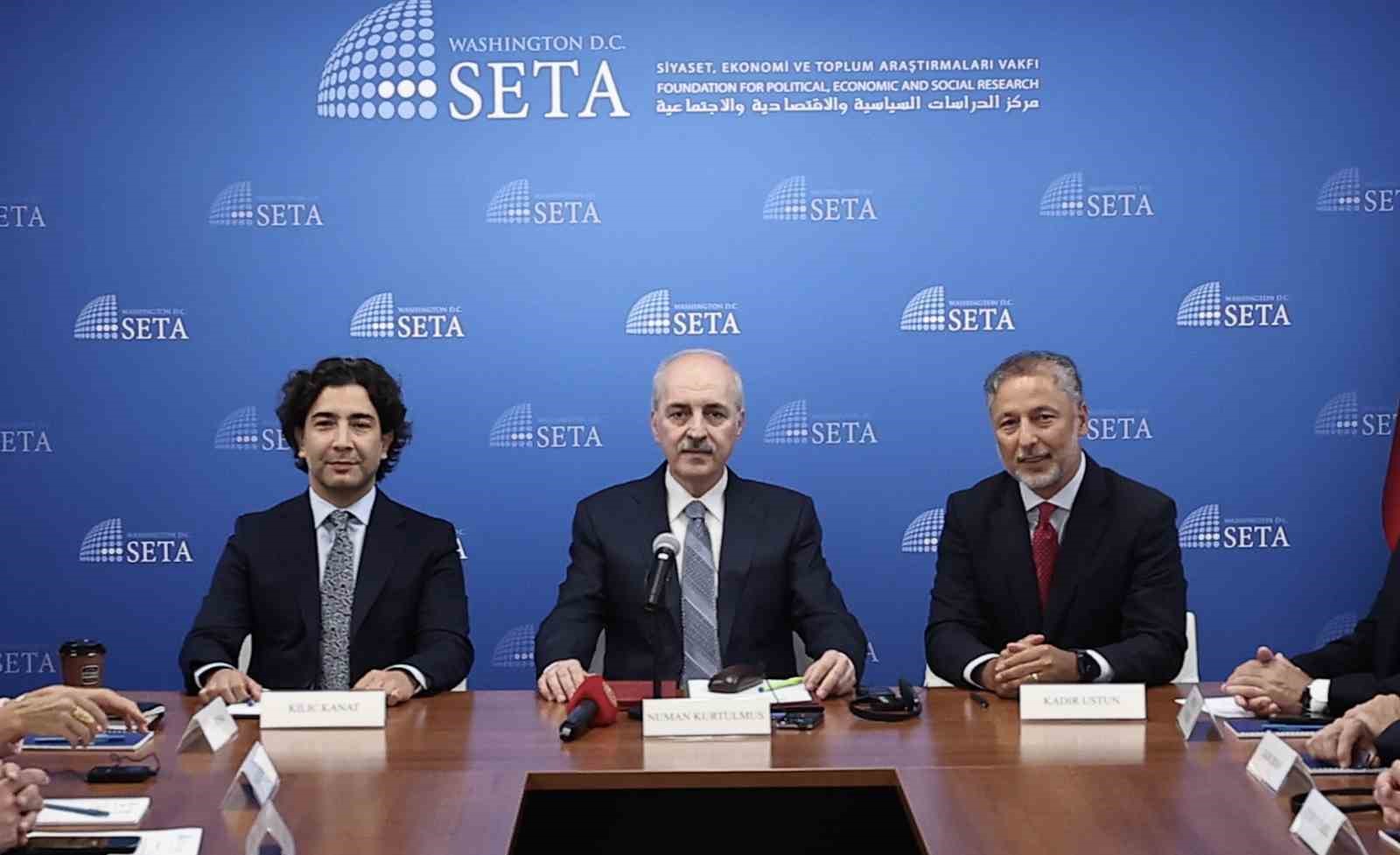 TBMM Başkanı Numan Kurtulmuş, ABD’deki düşünce kuruluşlarının temsilcileriyle yaptığı görüşmede,