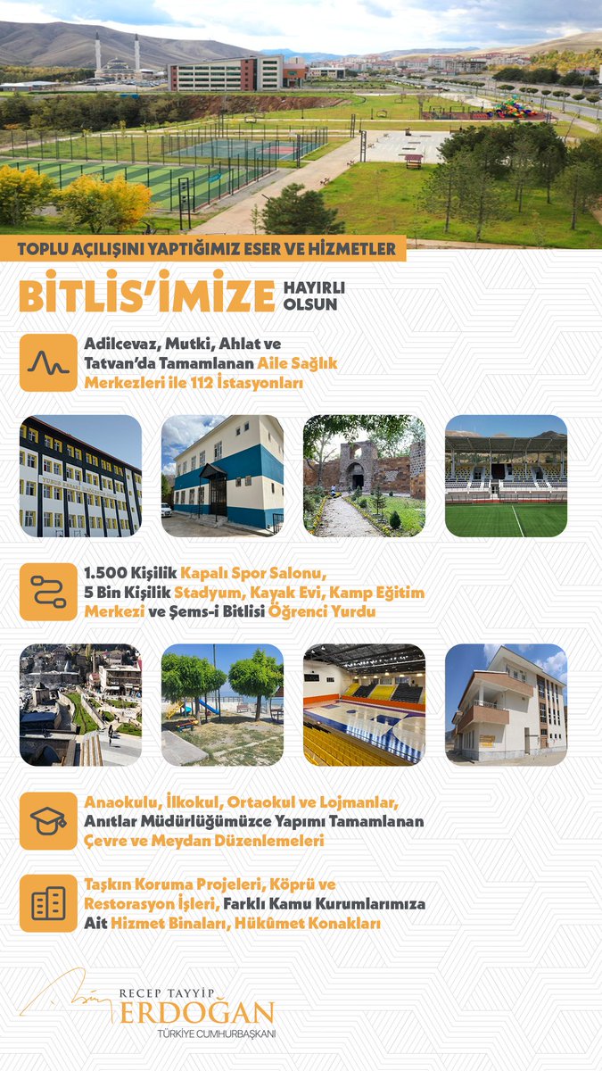 Cumhurbaşkanı Recep Tayyip Erdoğan, Bitlis’te önemli eser ve hizmetlerin resmi