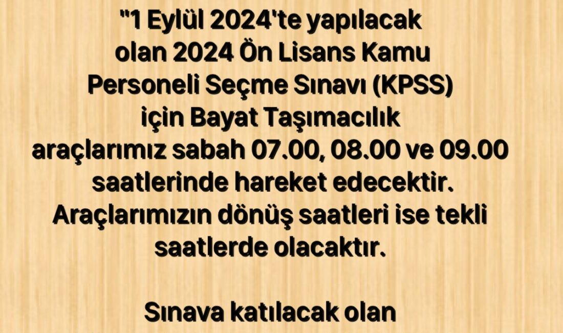 1 Eylül 2024 tarihinde gerçekleştirilecek 2024 Kamu Personeli Seçme Sınavı