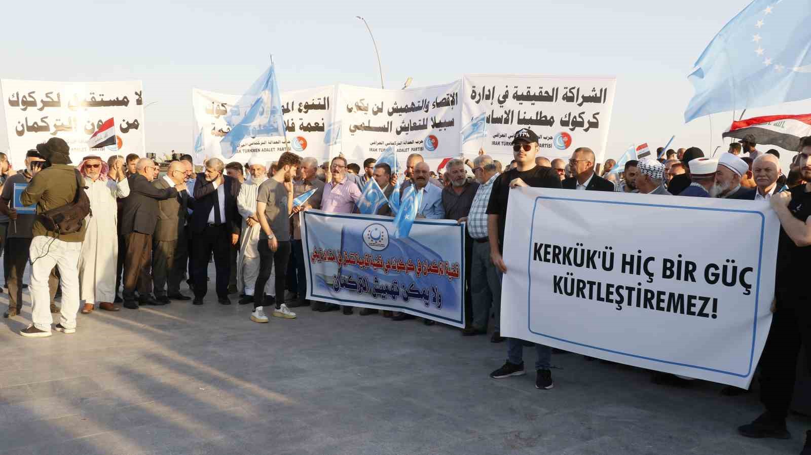 Irak’ın Kerkük kentinde Türkmenler, Kürdistan Yurtseverler Birliği’nin (KYB) gerçekleştirdiği valilik