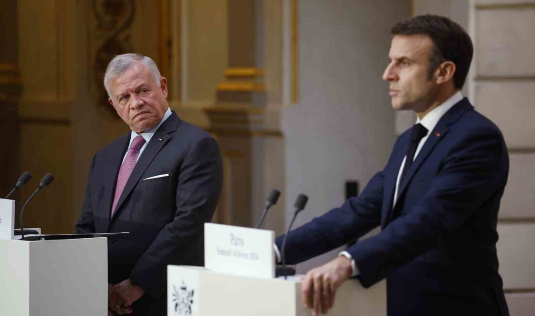 Ürdün Kralı II. Abdullah ile Fransa Cumhurbaşkanı Emmanuel Macron arasında