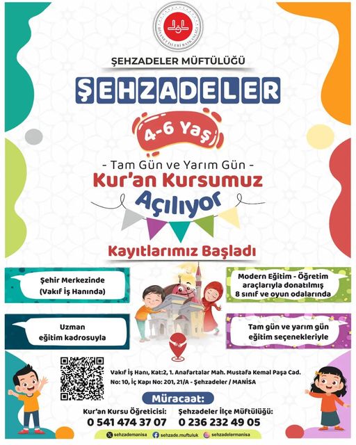 Şehzadeler bölgesinde çocuklara yönelik önemli bir etkinlik başlıyor. 4-6 yaş