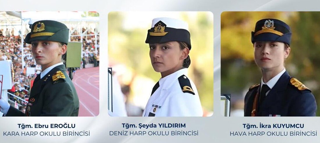 Üç harp okulunun birincileri kadın teğmenler oldu. Bu başarıları nedeniyle