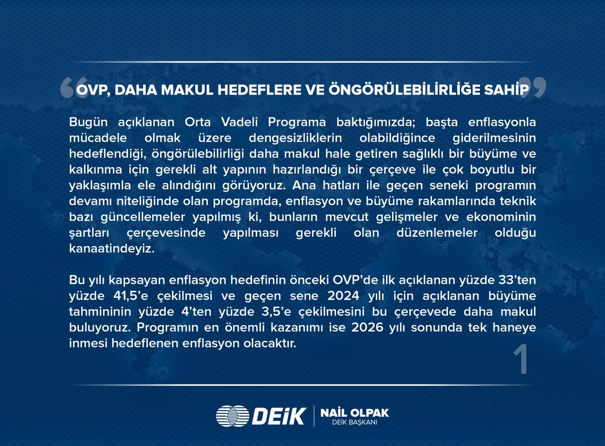 Cumhurbaşkanı Yardımcısı, Orta Vadeli Program’a dair önemli bir değerlendirme yaptı.