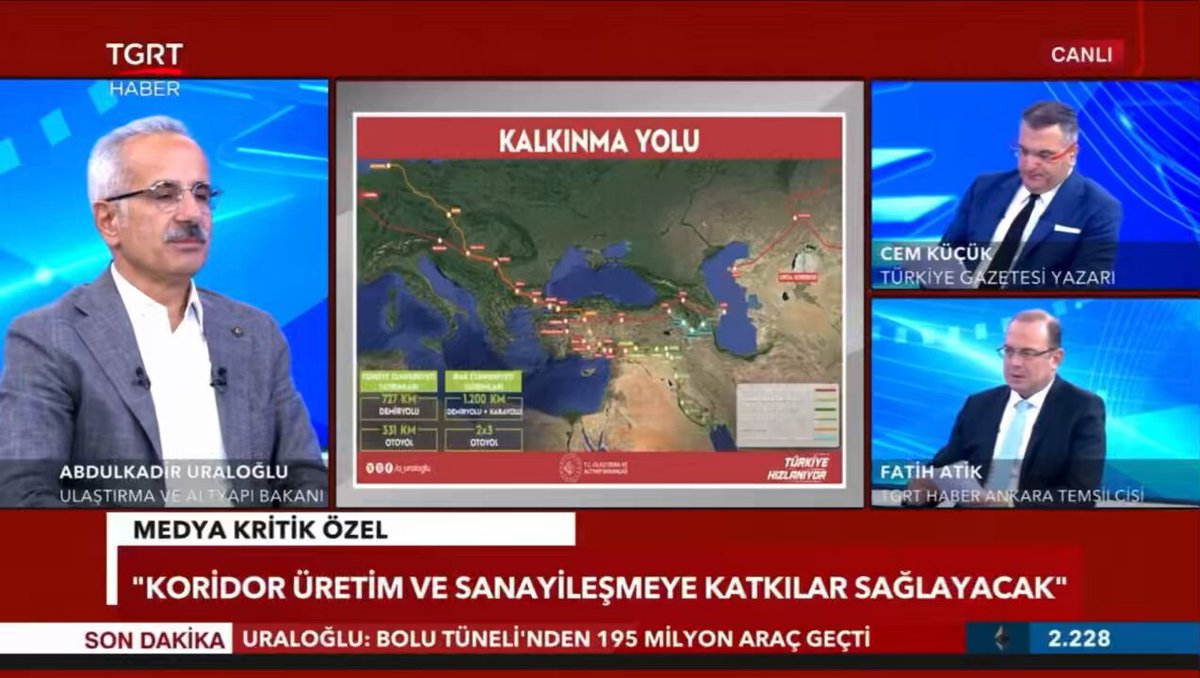 Türkiye üzerinden geçen Orta Koridor, Doğu-Batı ekseninde önemli bir ulaşım