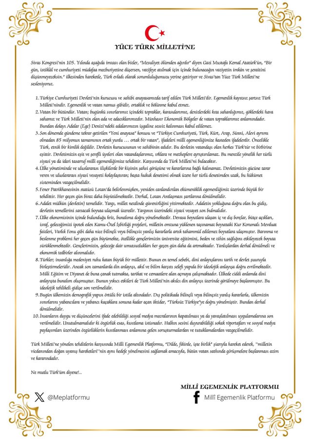 İYİ Parti Genel Başkanı Müsavat Dervişoğlu, Türkiye Cumhuriyeti’nin kuruluş felsefesi