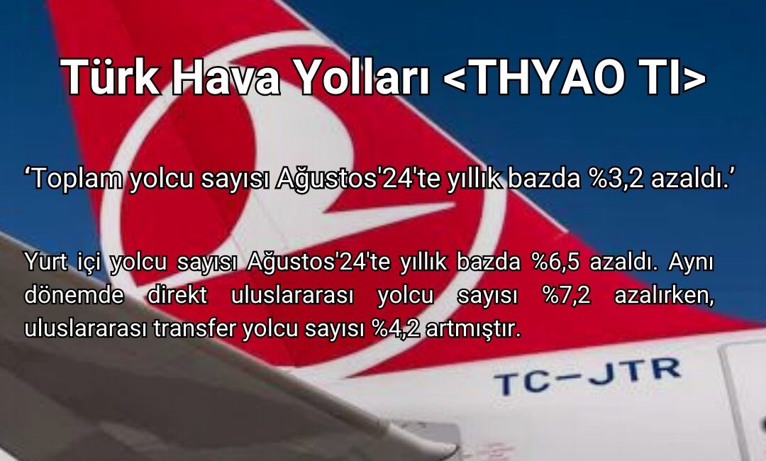 Türk Hava Yolları, Ağustos 2024 döneminde zayıf uluslararası yolcu trafiği
