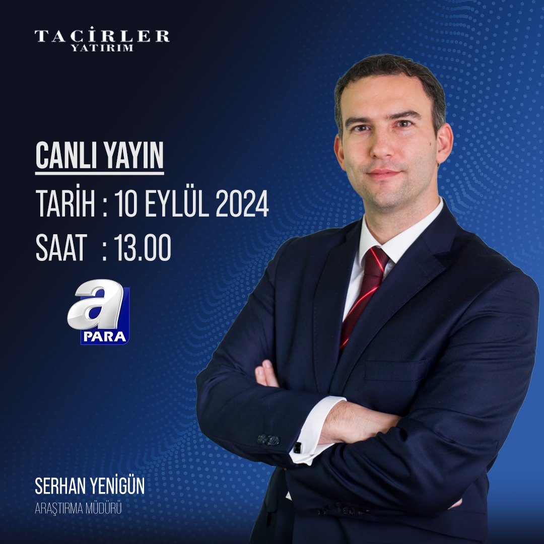 Bugün saat 13.00’te Apara platformunda gerçekleştirilecek canlı yayında, Tacirler Yatırım’ın