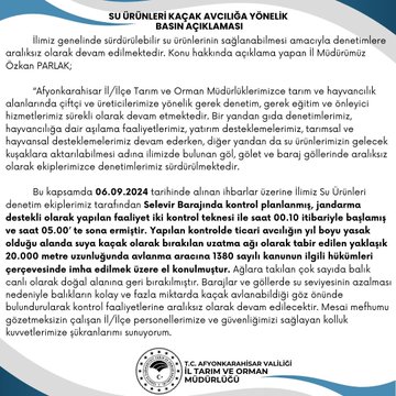 Denetimlerle Kaçak Balık Avcılığına Karşı Mücadele Sürüyor Sürdürülebilir su ürünleri sağlamak amacıyla kaçak balık avcılığına karşı denetimlerin