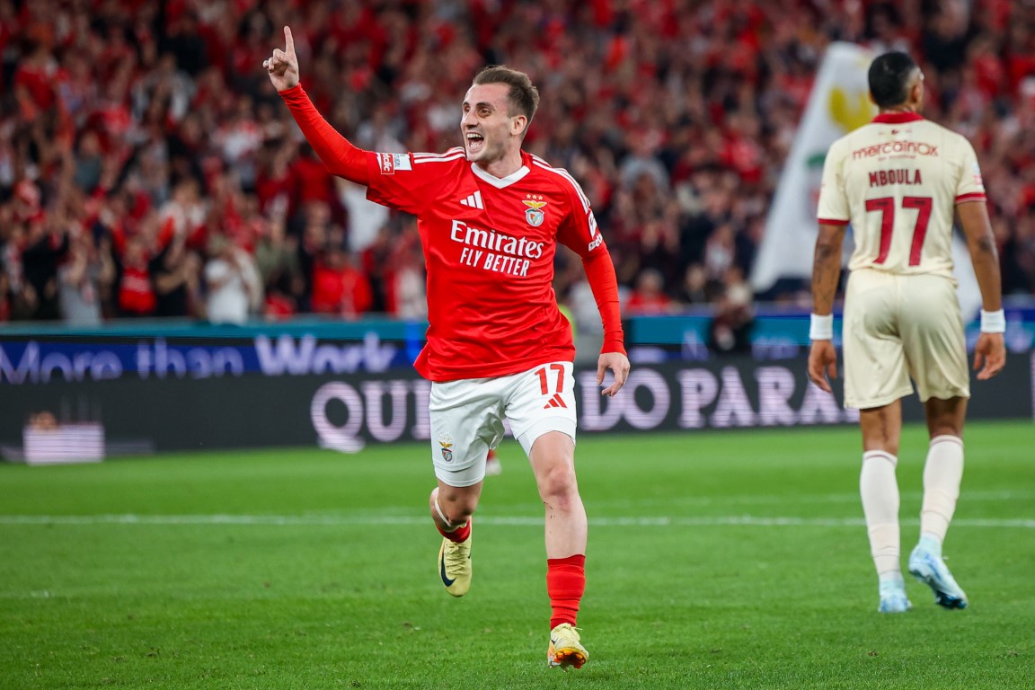 Portekiz’de Benfica forması giyen Kerem Aktürkoğlu, Gil Vicente filelerine kaydettiği