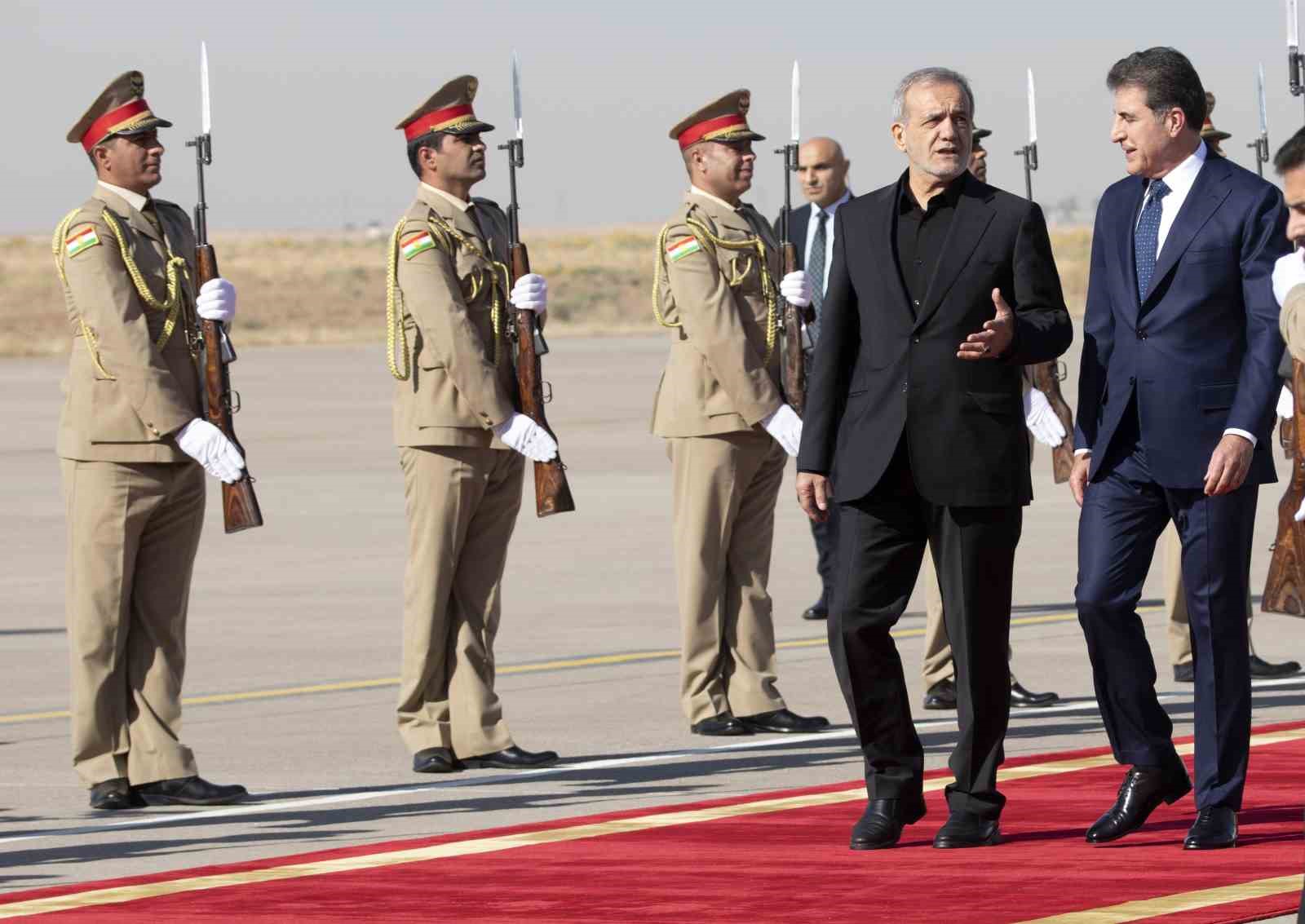 Irak Kürt Bölgesel Yönetimi (IKBY) Başkanı Neçirvan Barzani, İran Cumhurbaşkanı