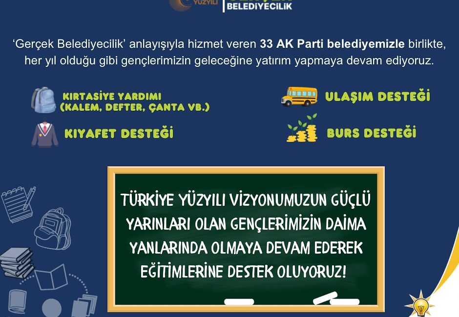 AK Parti, Türkiye Yüzyılı vizyonu doğrultusunda gençlerin eğitimine yönelik destek çalışmalarını sürdürüyor AK Parti, Türkiye Yüzyılı vizyonu doğrultusunda gençlerin eğitimine yönelik destek