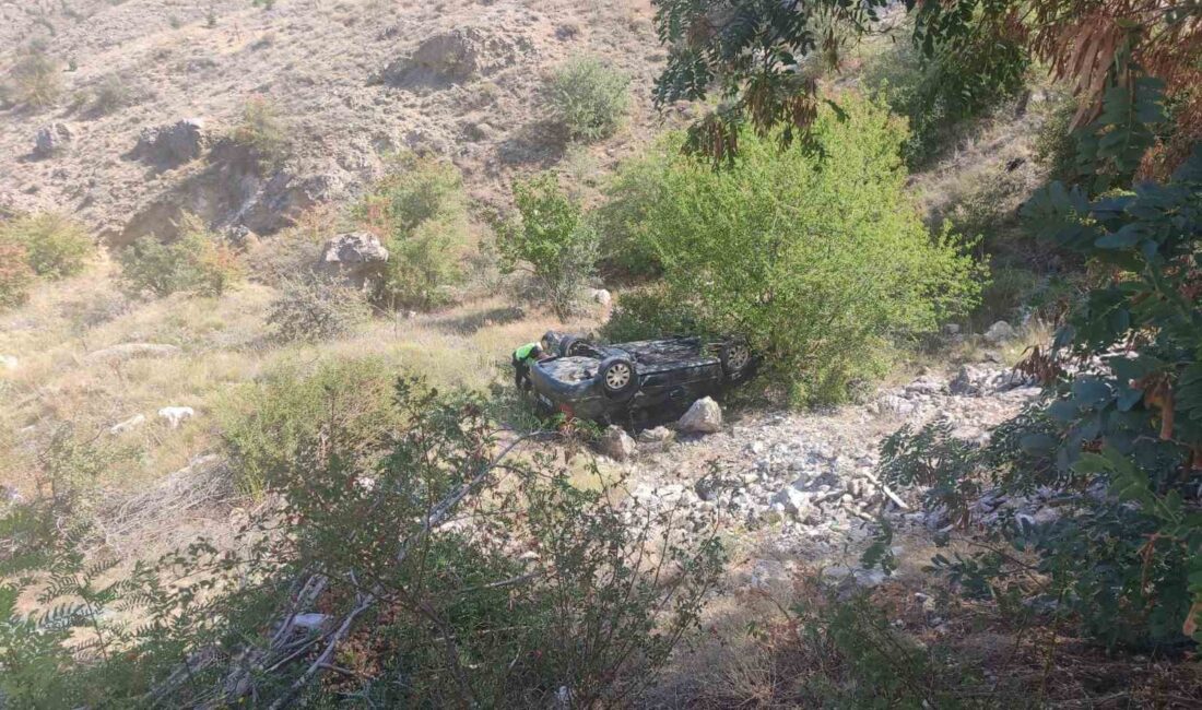 Afyonkarahisar’da takla atarak şarampole yuvarlanan otomobilde ikisi çocuk 4 kişi