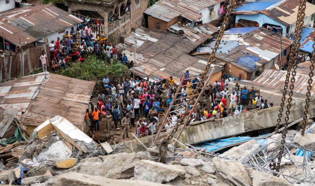 Sierra Leone’nin başkenti Freetown’da 7 katlı bir binnın çökmesi sonucu