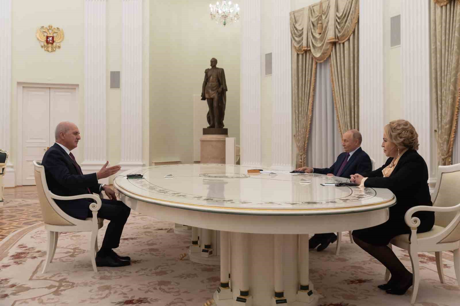 TBMM Başkanı Numan Kurtulmuş, Rusya Devlet Başkanı Vladimir Putin ile