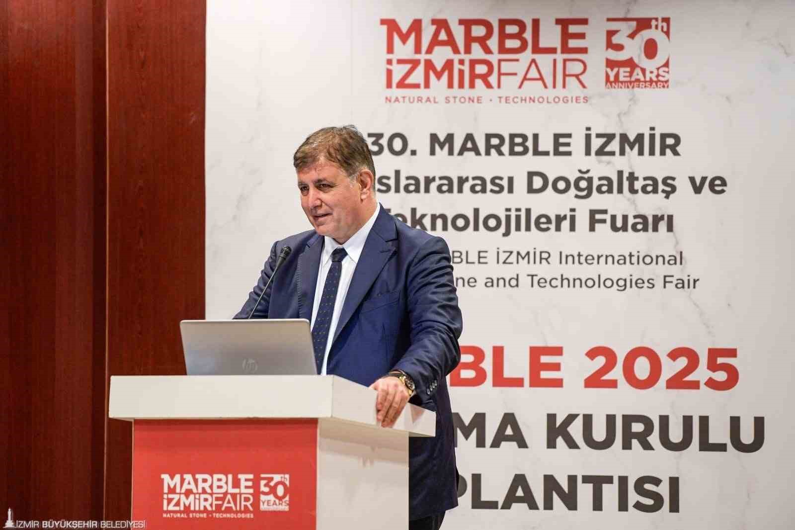 İzmir Büyükşehir Belediye Başkanı Dr. Cemil Tugay, doğal taş sektöründe