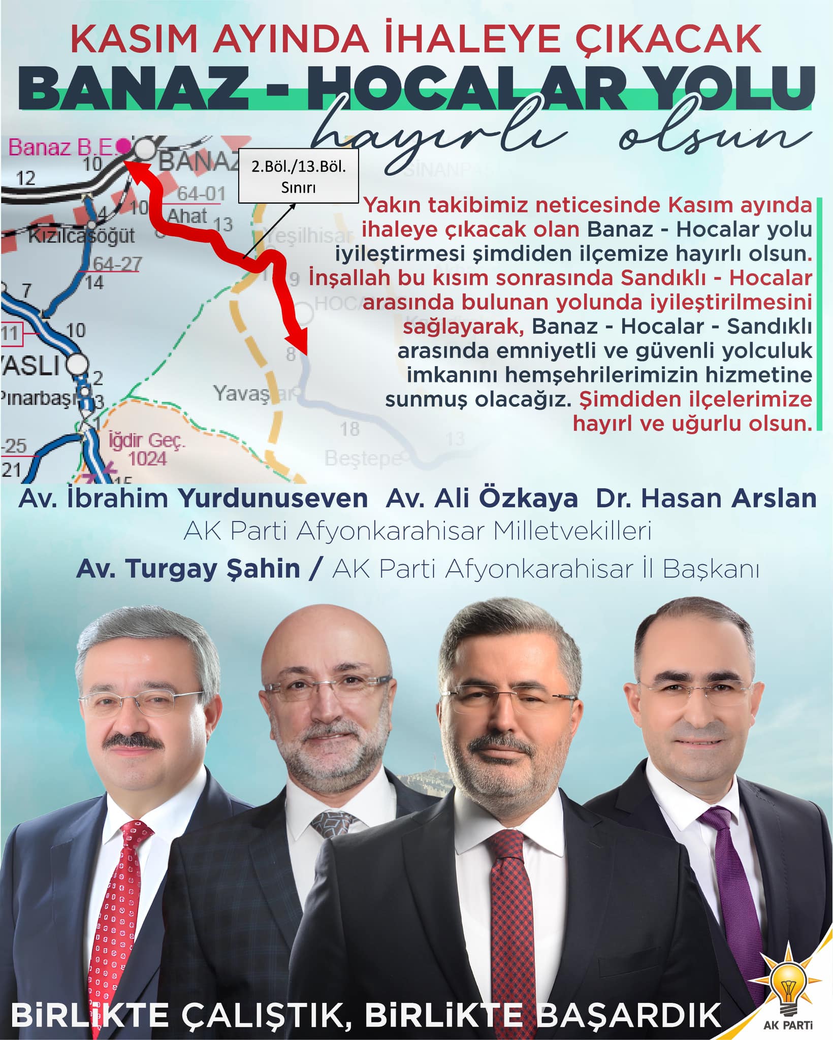 Banaz - Hocalar yolu iyileştirmesi Kasım ayında ihaleye çıkacak. AK