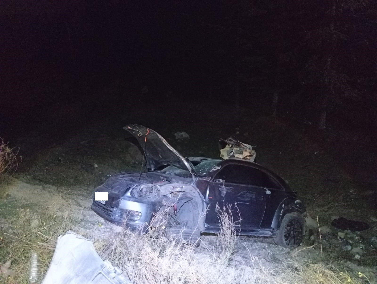 Afyonkarahisar’da kontrolden çıkarak şarampole giren otomobilde 5 kişi yaralandı.