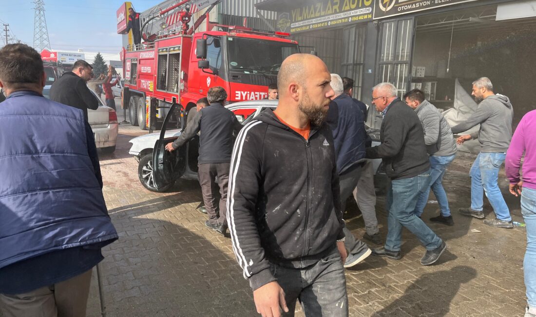 Afyonkarahisar’da demir doğrama atölyesinde başlayan yangın kısa sürede büyüyerek 5