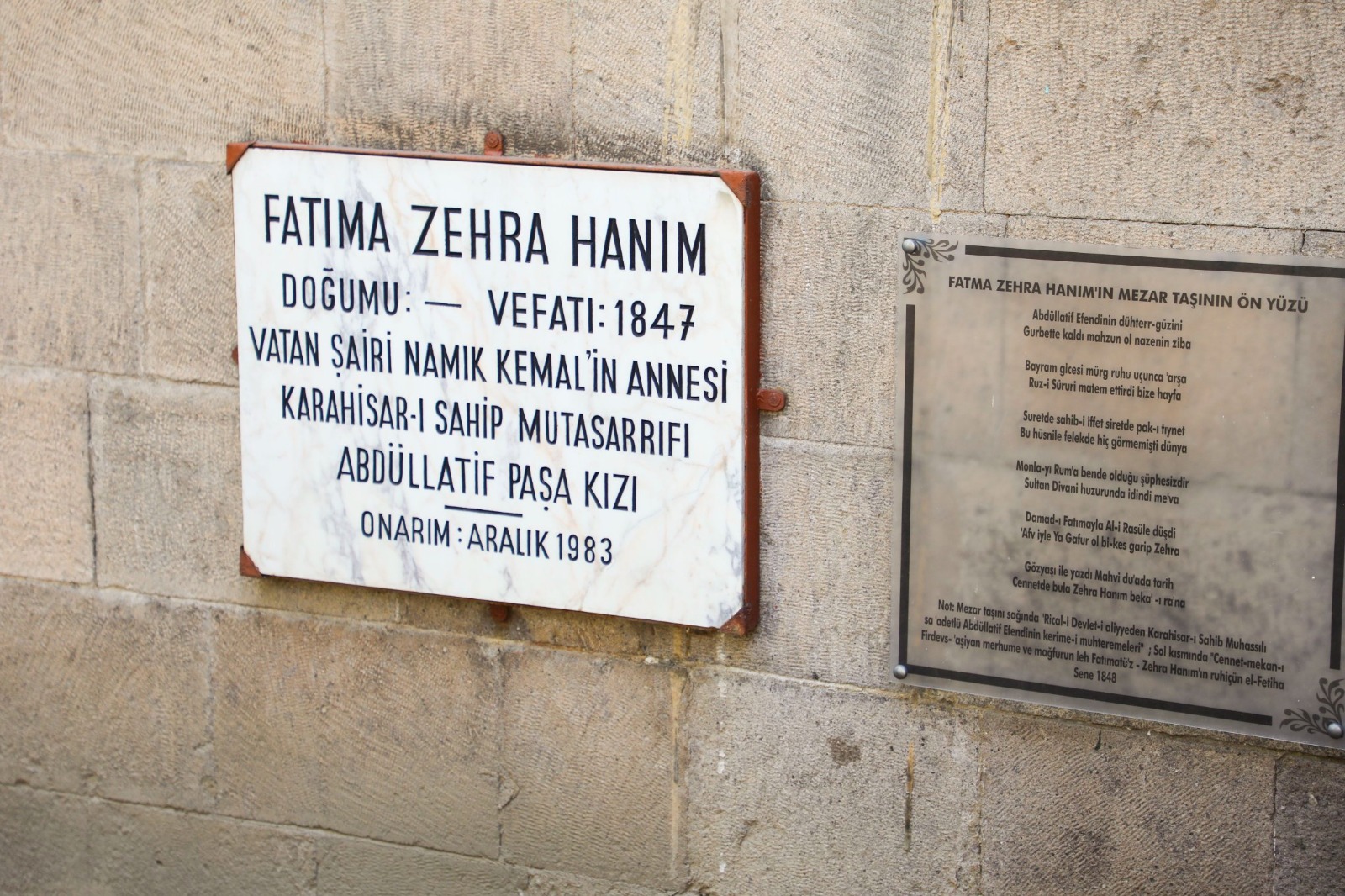 Afyonkarahisar Belediyesi, vatan şairi Namık Kemal’in annesi Fatma Zehra Hanım’ın