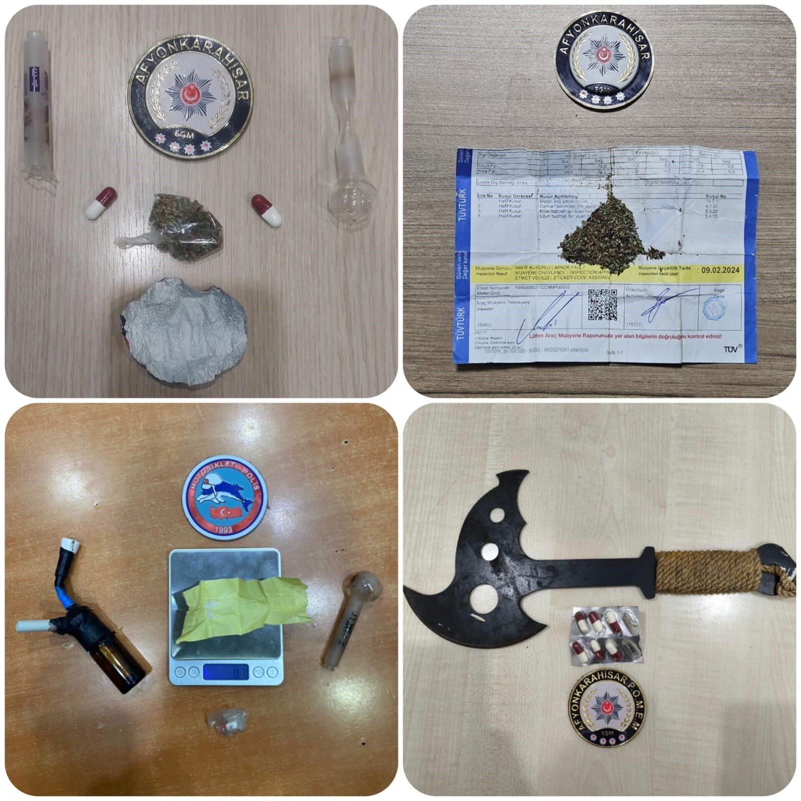 Afyonkarahisar’da polis tarafından metruk alanlarda yapılan şok uygulamada 4 şahsın