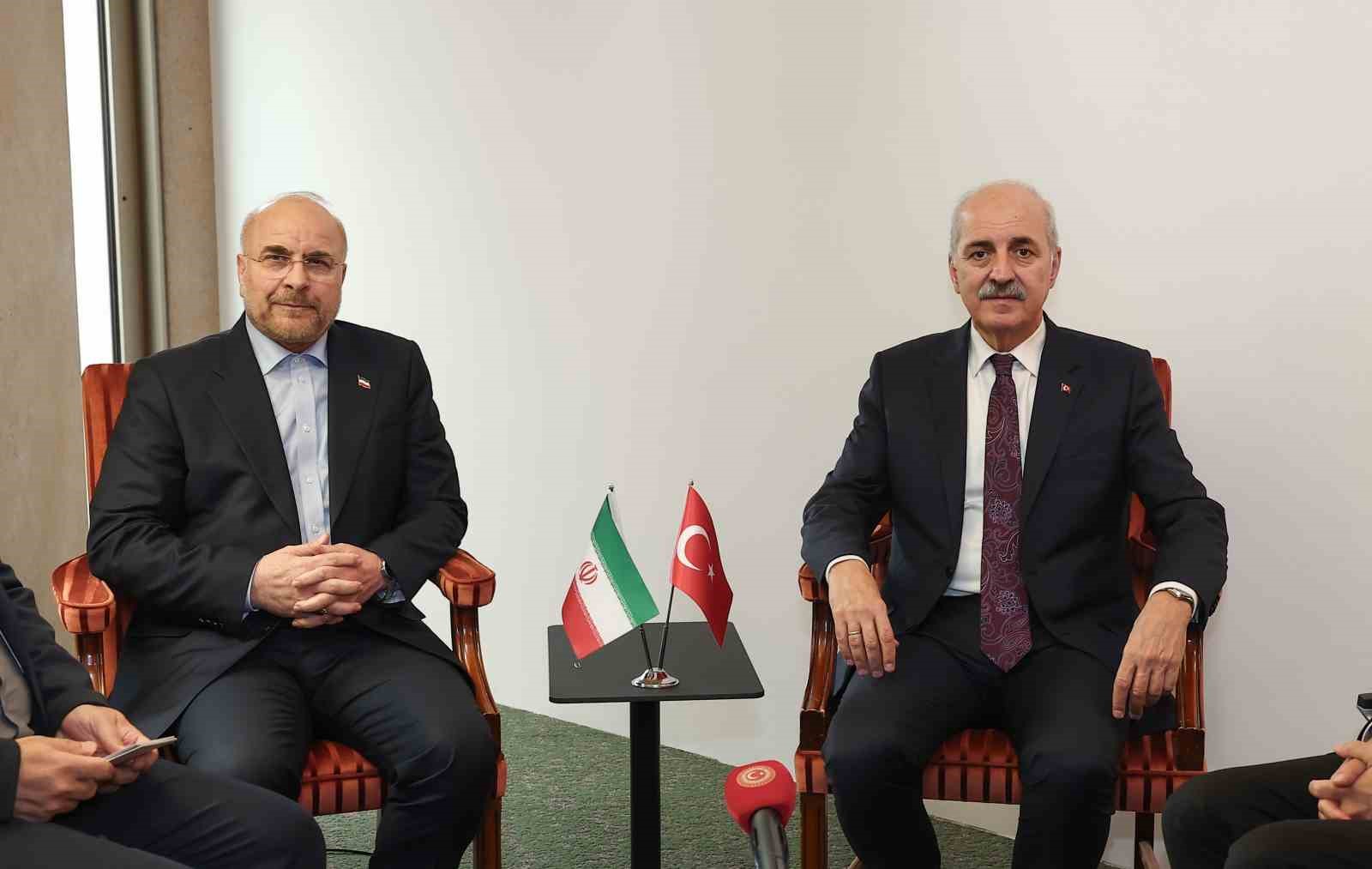 TBMM BAŞKANI KURTULMUŞ, İRAN İSLAMİ ŞURA MECLİSİ BAŞKANI GALİBAF İLE