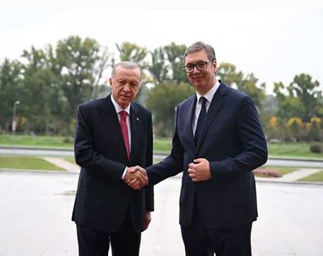 SIRBİSTAN CUMHURBAŞKANI ALEKSANDAR VUCİC, CUMHURBAŞKANI RECEP TAYYİP ERDOĞAN İLE GÖRÜŞMESİNE