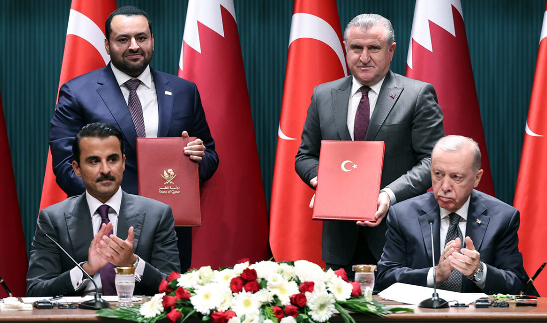 Cumhurbaşkanı Recep Tayyip Erdoğan ve Katar Emiri Şeyh Temim bin