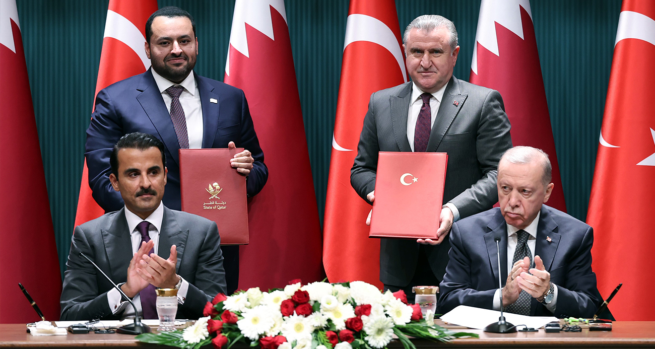 Cumhurbaşkanı Recep Tayyip Erdoğan ve Katar Emiri Şeyh Temim bin