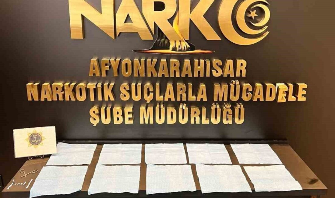 Afyonkarahisar’da 26 adet peçeteye emdirilmiş sentetik uyuşturucu ile yakalanan 2