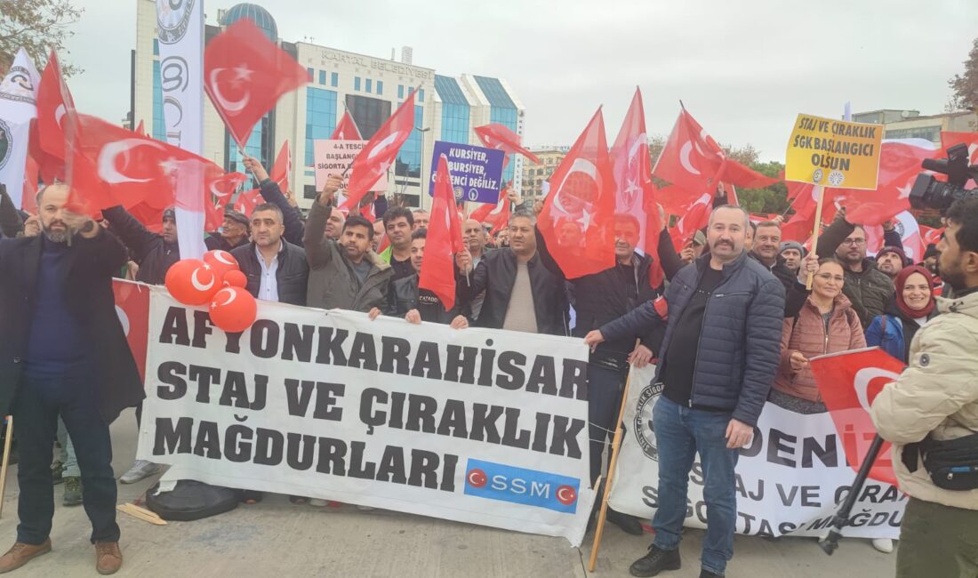 Staj ve çıraklık mağdurları, İstanbul'da düzenlenen büyük mitingle hak taleplerini