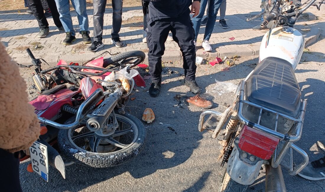 Afyonkarahisar’ın Şuhut ilçesi girişinde iki motosikletin çarpışması sonucu 2 sürücü