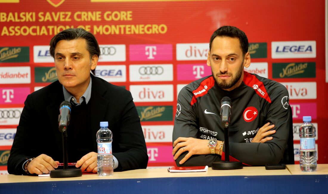 A Milli Futbol Takımı Kaptanı Hakan Çalhanoğlu, Karadağ maçı öncesi,