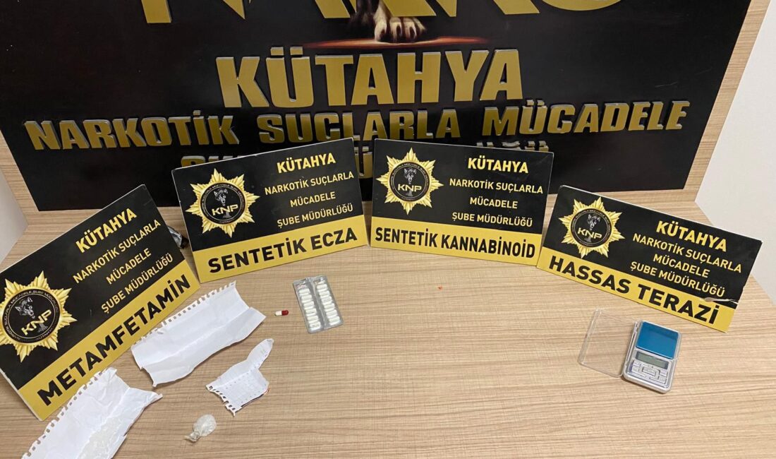 Kütahya'da yapılan operasyonlarda çeşitli miktarlarda uyuşturucu madde ele geçirilirken, bir