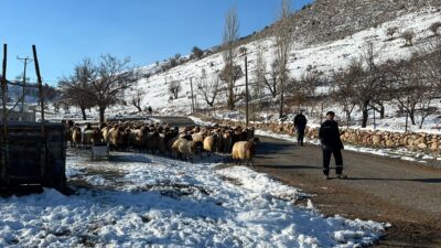 Malatya'nın kırsal kesimlerinde, soğuk hava ve zorlu kış koşullarına rağmen