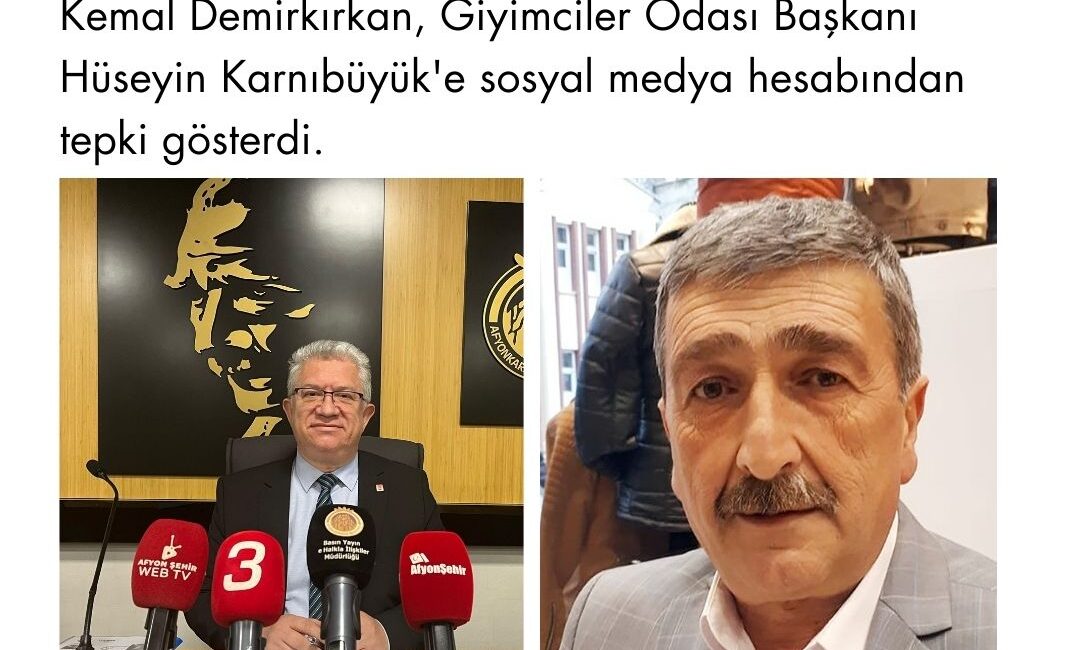 Afyonkarahisar Belediye Meclisi Başkanvekili Kemal Demirkırkan, Giyimciler Odası Başkanı Hüseyin