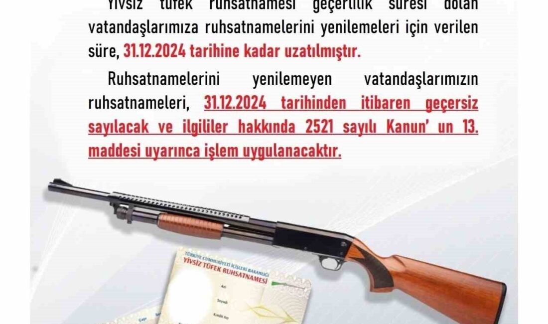 Afyonkarahisar İl Emniyet Müdürlüğünden yapılan açıklamada yivsiz tüfekleri bulunan vatandaşların