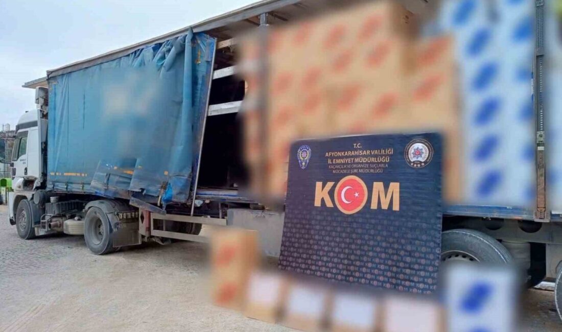 Afyonkarahisar’da polis tarafından durdurulan bir tırda yapılan aramada 2 milyon