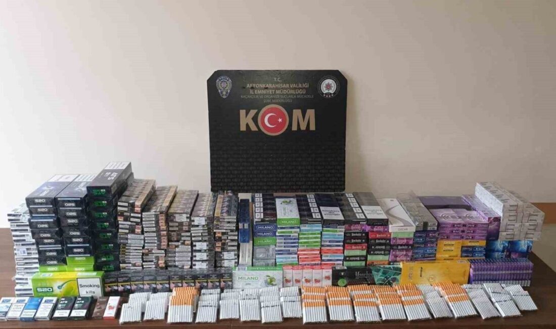 Afyonkarahisar’da polis tarafından bir işyerine yapılan baskında 2 bin 284