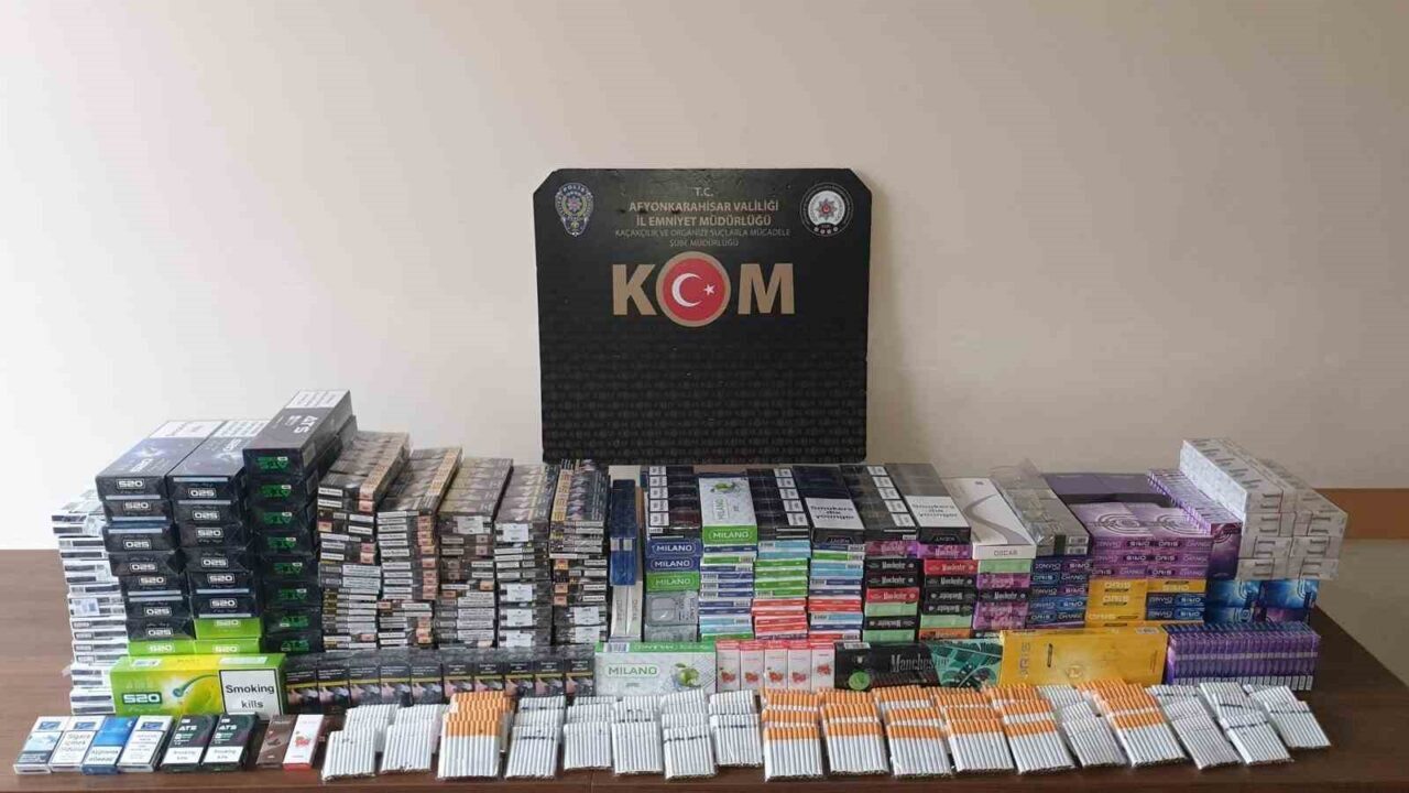 Afyonkarahisar’da polis tarafından bir işyerine yapılan baskında 2 bin 284
