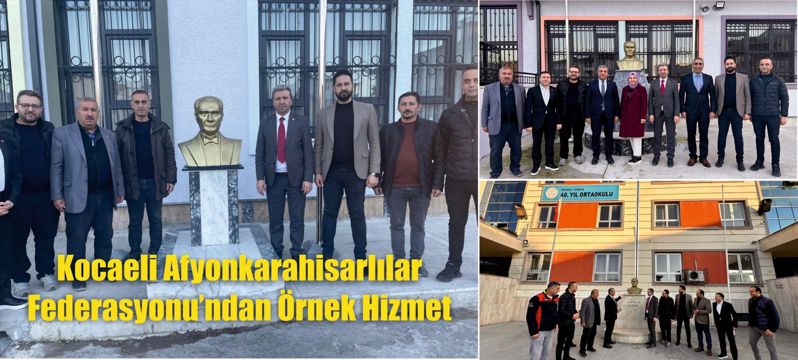 Kocaeli Afyonkarahisarlılar Federasyonu, Darıca’da hizmet veren çeşitli okullara Atatürk büstü