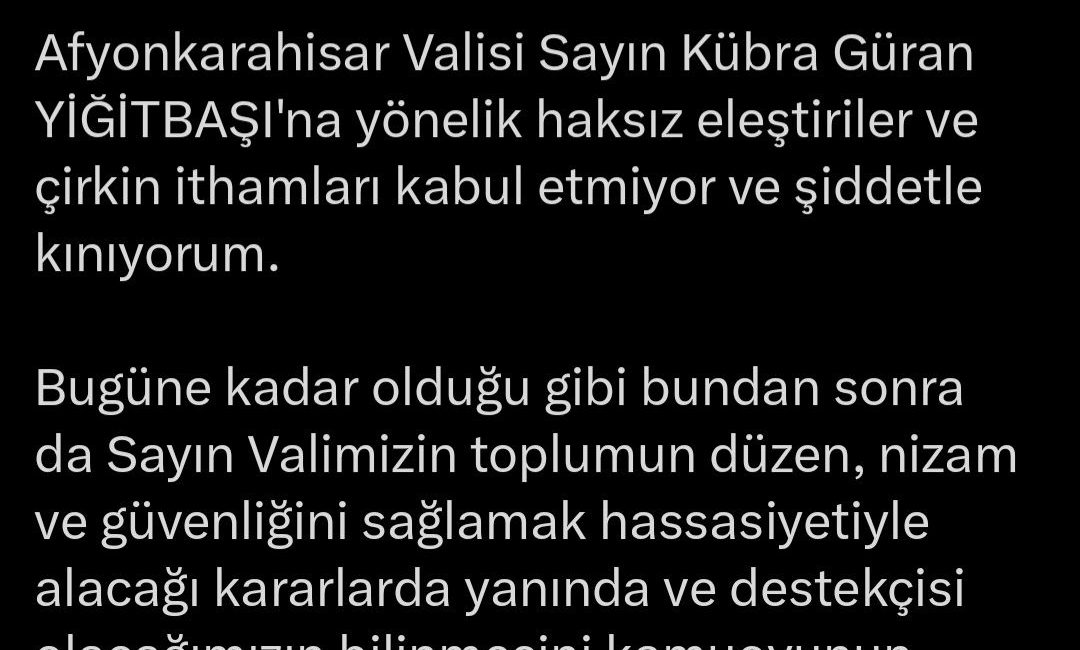 “Valimizin yanındayız ve destekçisi olacağız” İYİ Parti Genel Başkan Yardımcısı ve Afyonkarahisar Milletvekili Hakan Şeref