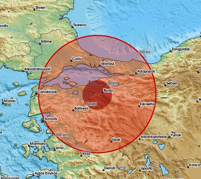   🔴SONDAKİKA #Bursa‘da şiddetli bir #deprem meydana geldi. 14:08’de 🔻
