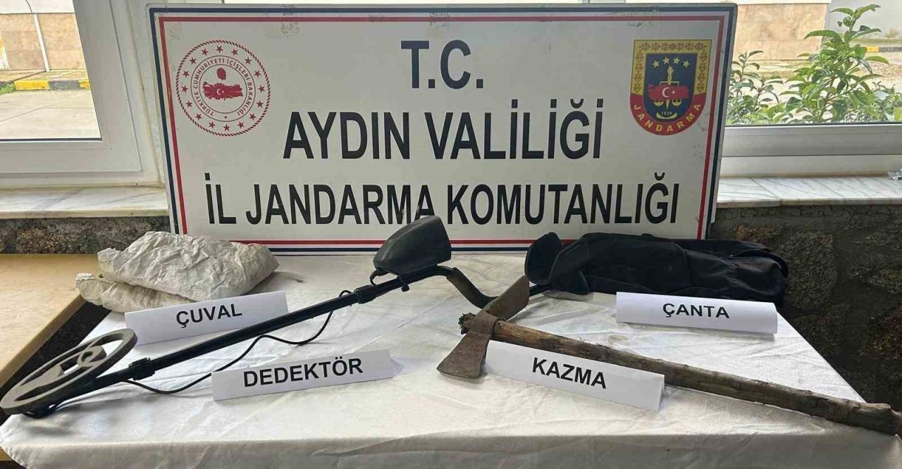 Aydın’ın Çine ilçesinde tarihi eser bulmak amacıyla izinsiz kazı yapan