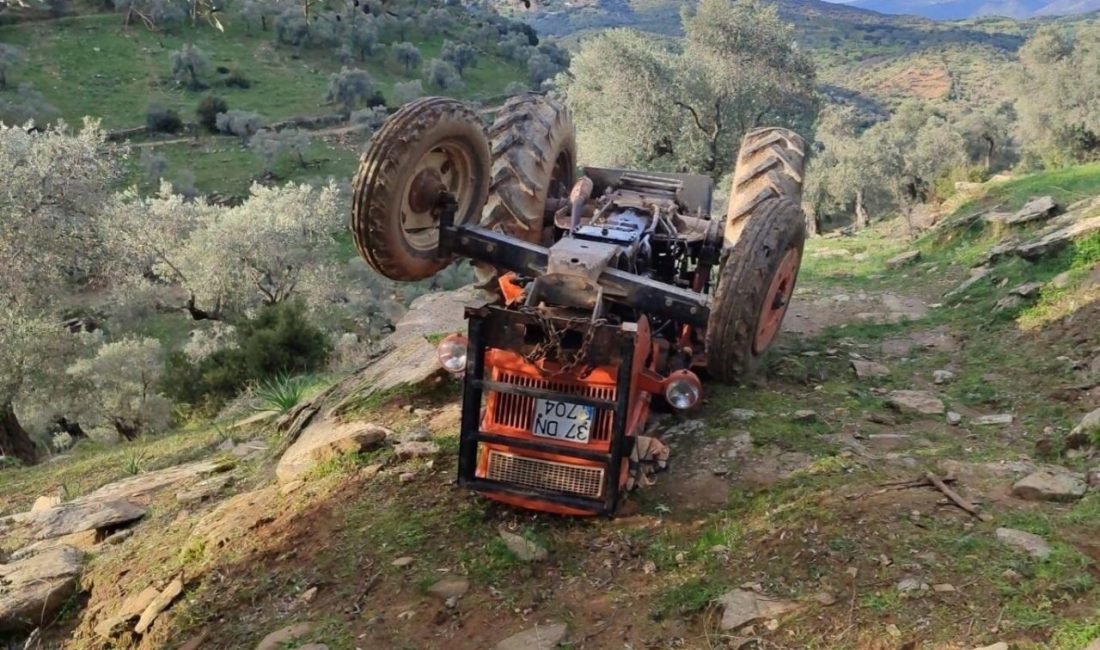 Aydın’ın Çine ilçesinde zeytin bahçesinde devrilen traktörün altında kalan şahıs